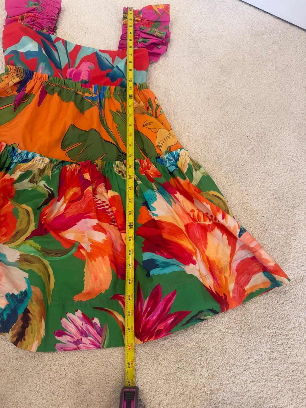 Farm Rio Mini Ruffle Dress Tropical NWT XS - Picture 4 of 10